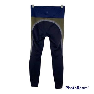 Athleta Spar Colorblock Navy Black Olive  7/8 Leggings Medium